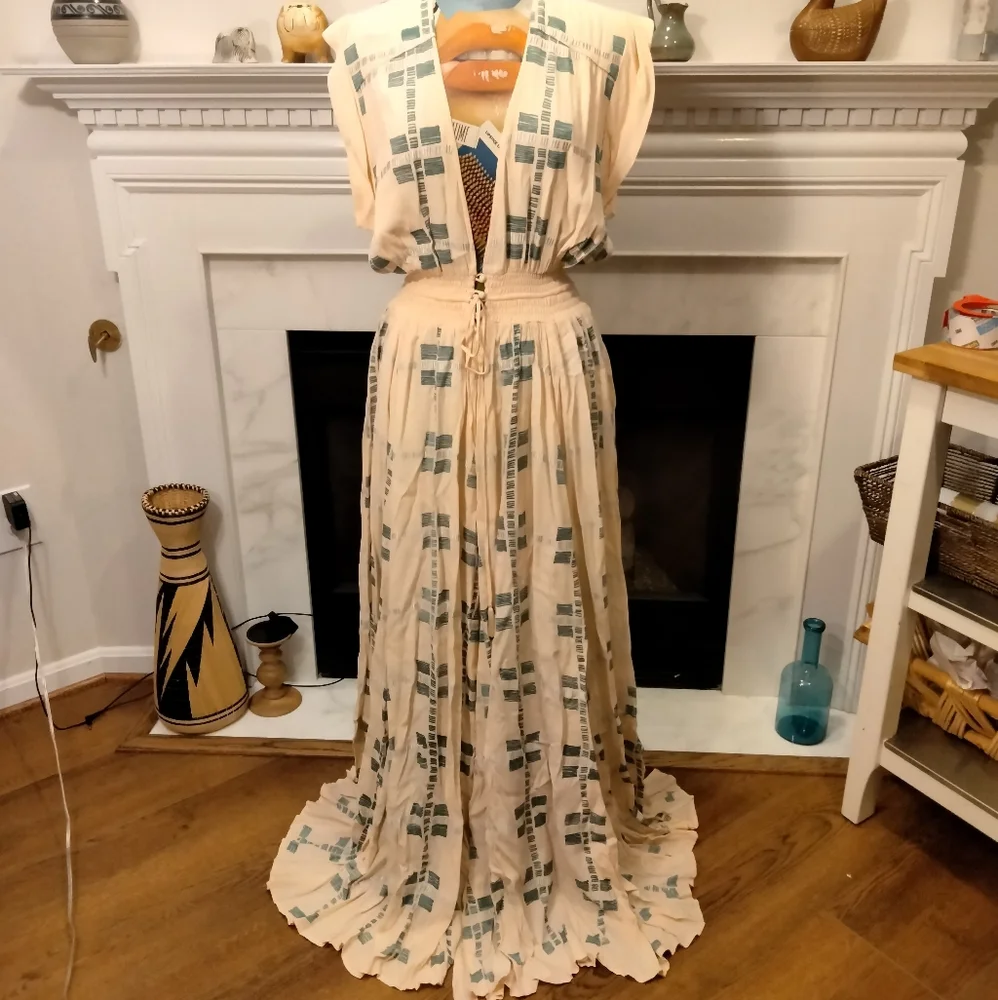 Ultra RARE Free People Summer Flame dress sz L - Picture 4 of 9